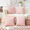Home Brilliant Cushions Covers 45cm x 45cm Pink for Square Pillows Soft Decoration Linen Cushion Covers for Couch Sofa Bed Girl's Room, Baby Pink, 45x45 cm, Set of 4