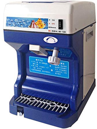 Ice Crusher Electric Ice Crusher, Ice Shaver Snow Cone Maker Shaving Crusher Machine 120 Kg/Hr 250 W,Inductive Switch | Adjustable Size | for Household & Commercial Use - White,Blue