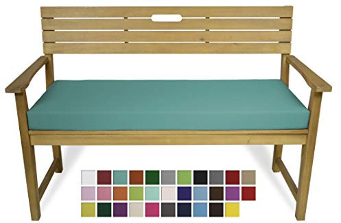 Rollmayer Bankkissen Bankauflage Sitzkissen Bankpolster Auflage für Bänke in Haus und Garten Kollektion Vivid, 1 Stück (Türkis 17, 140x50x8cm)