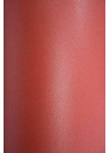 Netuno 20x Bastelpapier Perlmutt Rot DIN A4 21 x 29,7 cm 120g Aster Metallic Ruby Effektpapier Glanzpapier farbig glänzend bedruckbar für Einladungen Hochzeit Geburtstag Weihnachten Taufe