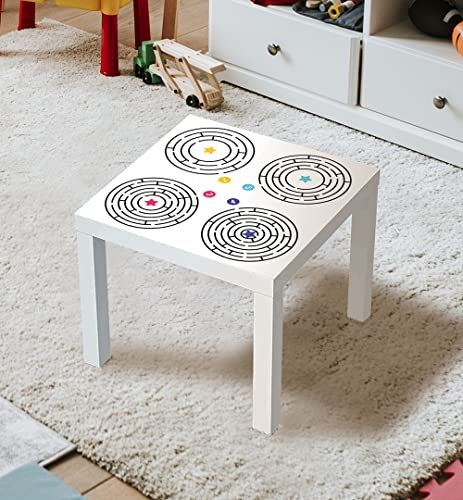 MyMaxxi | selbstklebende Tischfolie blasenfrei verkleben Mini Labyrinth 03 Spielfolie kompatibel mit IKEA Lacktisch 55 x 55cm Aufkleber Sticker Kinderzimmer Spieltisch Brettspiele