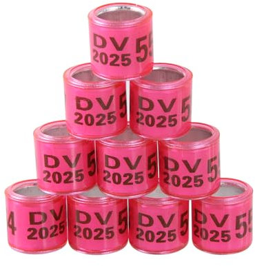 100Pcs Multicolor Aluminium Taubenbeinringe Taubenbeinringe Identifizieren Bänder Kunststoff mit 2026 DV Training Identifizieren Sie Vögel Fußring
