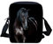 Binienty Kinder-Umhängetasche, kleine Umhängetasche, Handtasche, für Reisen, Schule, Wandern, Schwarzes Pferd, Einheitsgröße