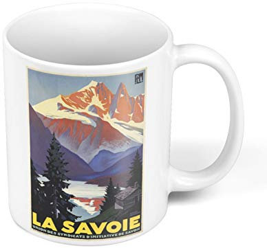 Fabulous Mug Céramique La Savoie Montagne France Affiche Poster Vintage Voyage Art Deco 30's