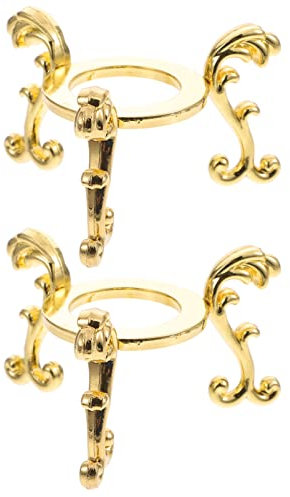 HOMSFOU Supporto base in ferro con sfera di cristallo: 2 sfere di osservazione stand stand espositori in ferro anello ciotola di supporto per uova in metallo dorato