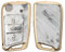 kwmobile Autoschlüssel Hülle kompatibel mit VW Golf 7 MK7 3-Tasten Autoschlüssel - TPU Schlüsselhülle Cover Marmor Gold Weiß Grau