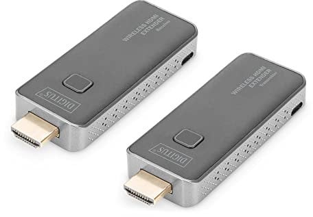 DIGITUS DS-55318 Wireless HDMI Extender – Full HD 1080p 60 Hz – 50 m Reichweite – Set: Sender & Empfänger – HDMI zu HDMI – Plug & Play – HDMI 1.4 & HDCP 1.3