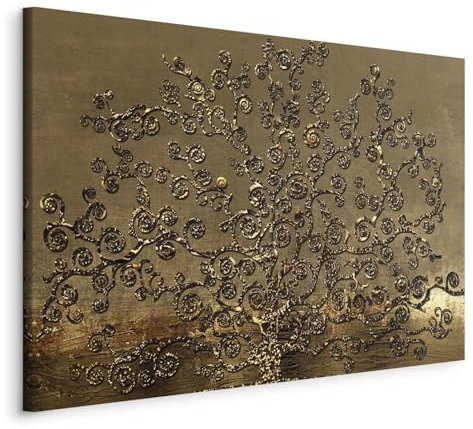 murando - Quadro Gustav Klimt Albero della vita 90x60 cm 1 Pezzo Stampa su Tela Strutturata XXL Quadri Moderni Murale Arte Moderno Grafica Decorazioni da Parete Pittura Astratto l-A-10007-b-a