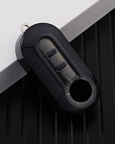 SILUOHAKE Schlüsselhülle FIAT aus TPU für Autoschlüssel, Autoschlüssel für FIAT Panda Punto 500 Bravo Schlüsselhülle (Black)