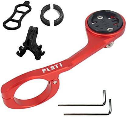 PLATT Bike Computer Mount for Wahoo Elemnt,Aluminum Alloy Bicycle Wahoo Elemnt Mount Compatible with 31.8mm 25.4mm Handlebar(Red)