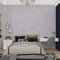 Adrmpest Linen Fabric Peel & Stick Self-Adhesive Contact Paper Wallpaper (24x197) on The Wall,Smoky Grey.