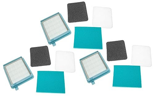 vhbw Set de filtros compatible con Philips PowerPro Compact FC8515, FC8516 aspiradora - 12x Filtro
