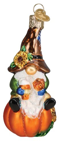 Old World Christmas Fall Harvest Gnome Glass Blown Ornament for Christmas Tree