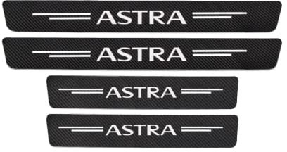 MAVNES 4 Stück Auto Einstiegsleisten Schutzfolie für Opel Astra J H G K Insignia Corsa D B E Mokka Vectra B, mit Logo Kohlefaser Türeinstiegsschutz Aufkleber Kratzfest Aufkleber,A