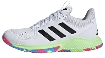 adidas Damen Court Flight Shoes, Cloud White/Core Black/Green Spark, 36 EU