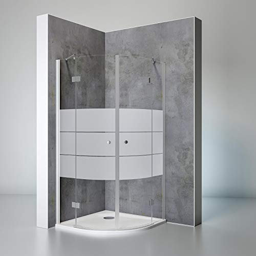 Schulte Duschkabine Runddusche Youngline, 80 x 80 cm, 190 cm, 5 mm Sicherheits-Glas Depoli Light, alu-natur, Montage auf Duschwanne oder Fliese