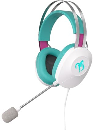 ASUS TUF Gaming H1 Gen II Hatsune Miku Edition Wired USB Gaming Headset with Mic – 40mm Drivers, Virtual 7.1 Surround Sound, TeamSpeak-Certified Mic, Removeable Ear Cushions, for PC, PS5 - Aqua