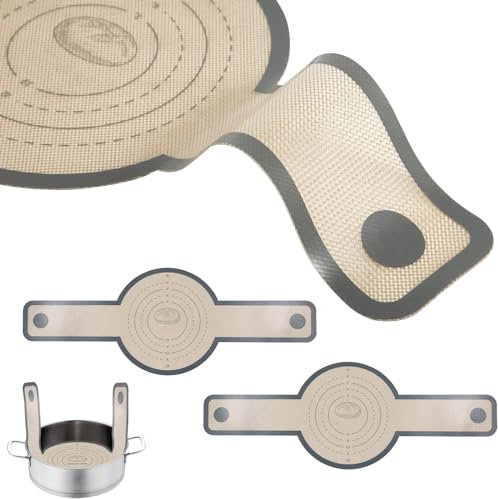 2pcs Oval Bread Sling for Dutch Oven, 8.27x22.05 Inch Silicone Round Baking Mats Non-Sticky Baking Liner with Long Handles Reusable Dough Transfer Tools Baking Supplies for Air Fryer Home Bakeries