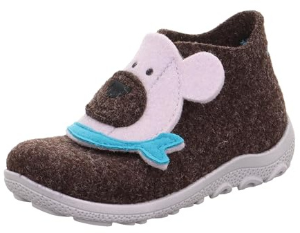 Superfit Jungen HAPPY Hausschuhe, DUNKELBRAUN/GRAU 3000