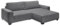 Stella Trading ELBA Ecksofa in Cord-Optik, Ash - Moderne Eckcouch in L-Form mit großer Liegefläche - 282 x 93 х 192 cm (B/H/T)