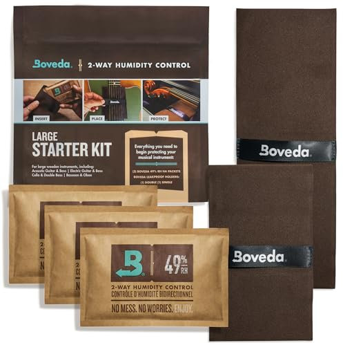 Boveda Musik-Starter-Set – (3) 49% RH Standard-Boveda – ideale Zwei-Wege-Feuchtigkeitskontrolle für die meisten Klimazonen – für Gitarren und andere große Holzinstrumente