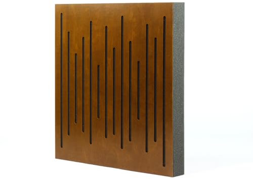 IG Acoustics Panneau hybride Nexus - Panneau acoustique autocollant 50 x 50 cm - Absorbeur et diffuseur - Élément acoustique (noyer)
