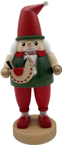 Richard Glässer Seiffen Nussknacker Zwerg mit Reiterlein, 23 cm hoch, original Erzgebirge