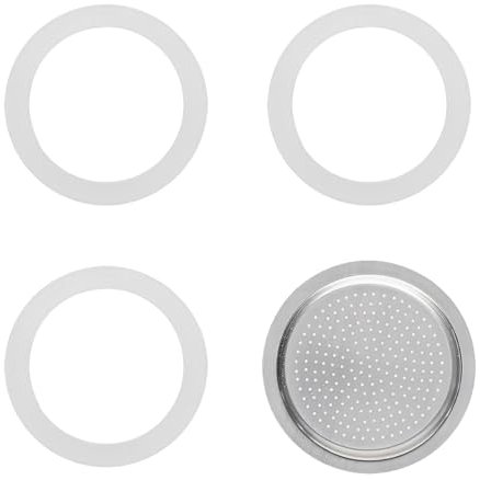 3 Piezas Junta Cafetera Italiana,Goma Cafetera Italiana,Junta Tórica para Cafeteras,Viene con 1 Malla,Junta Y Filtro Universal para Cafetera,Repuestos para Cafetera (6 Tazas)