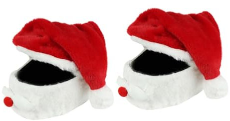 OUNONA 2 Stück Personalisierte Weihnachtsdeko Mütze - Helm Abdeckung für Erwachsene - Weihnachtsdekoration Schutzhülle