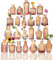 Sawoake Lot de Petits vases en Verre Transparent avec couvercles pour décoration de Table, Mariage, réception, Maison, Bouteilles Vintage (Ambre, 24)