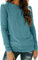 TrendiMax Damen Langarmshirt Lässiges Basic T-Shirt Einfarbig Langarm Oberteile Tunkia Tops Casual Bluse Rundhals Tee Shirt (XL, Blaugrün)