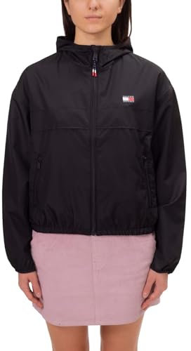 Tommy Jeans - Veste Vent Femme avec Capuche, Noir , XS
