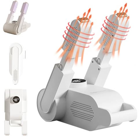 Hojalis Secador De Zapatos Eléctrico, Secador De Botas, Secador Zapatos Electrico con Temporizador Inteligente,Plegable Secador Botas Esqui,Calentador de Zapatos y Botas,Elimina Eficazmente los Olores