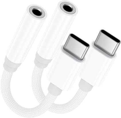 Adaptateur USB C Jack, 2 Pack Adaptateur Jack iPhone 15 16 Pro/Max Aux Casque Écouteurs Audio Type-C vers 3,5 mm DAC Convertisseur Prise Kompatibel mit Samsung Galaxy S24 S23 S22 S21/Ultra/Plus/iPad