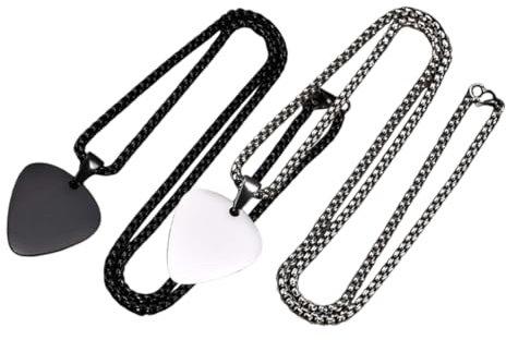 Vaguelly Edelstahl- Mit Gitarrenplektrum Für Damen Und Herren Gitarren-halskette Kette Modisches Accessoire