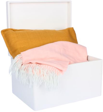 SEVICO Holzkiste XXL Große Aufbewahrungsbox Weiß | 40x30x23 cm | ohne Griffen | ideal für Dokumente, Spielzeug und Werkzeug Holztruhe Holzbox