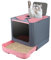 MUL-BOUTIQUE Geschlossene Katzentoilette mit Schubladenplatte und Schaufel, für große Katzen und Kätzchen (Rosa, 44 x 36 x 34 cm)