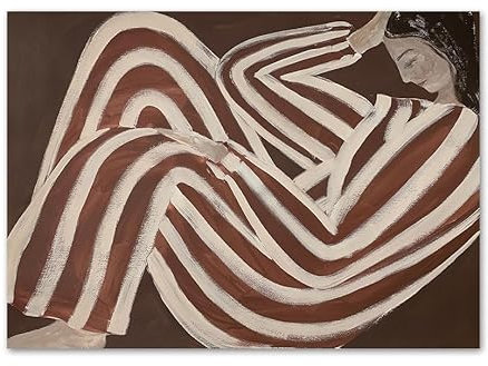 ZZYGGN GMGSW Sofia Lind Poster Und Drucke Gestreifte Pyjamas Mädchen Leinwand Wandkunst Sofia Lind Malerei Sofia Lind Bild Für Zuhause Wanddekoration 50x75cmx1 Kein Rahmen