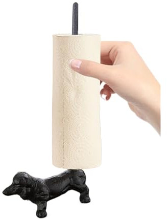 Portarotolo di carta da cucina Portatovaglioli for cani in ferro battuto, ornamenti artigianali in ghisa, ornamenti creativi for la casa Portarotolo di carta, gadget da cucina