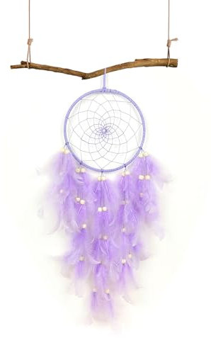 LINTRA Lila Dream Catcher, Kann Makramee Traumfänger, Feder Traumfänger Hängen, für Heimdekoration und Partydekoration