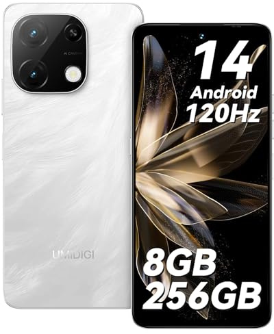 UMIDIGI Handy Android 14, 8+256GB/1TB TF Smartphone Ohne Vertrag, 120Hz 6.8 Zoll HD+ Smartphone, Bluetooth 5.2, 5000mAh, Octa Core, 4G Dual SIM/Face ID/Fingerprint/13MP/GPS/OTG-Note 100A