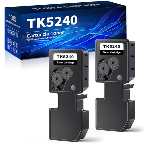 TK5240 TK-5240 Tonerkartusche Kompatibel für Kyocera TK-5240K TK5240K | Kompatibel für TK-5240C TK-5240M TK-5240Y TK5240 ECOSYS M5526cdw M5526cdn P5026cdw P5026cdn (2 Schwarz)