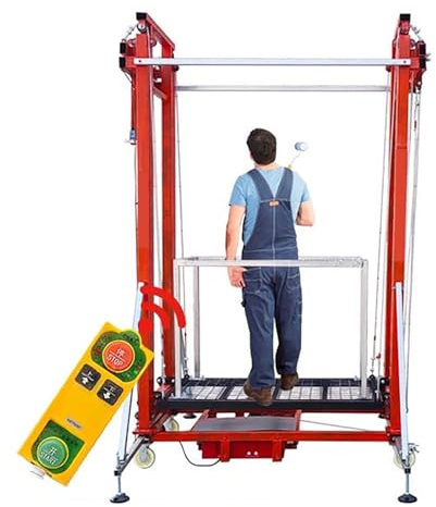RDHMJSJAZ Elektrische Gerüste, Kleine Hebebühnen Mit Fernbedienung For Lichtwechsel, Malerarbeiten, Dachreparaturen Und Baumbau(Rise Height 4M)