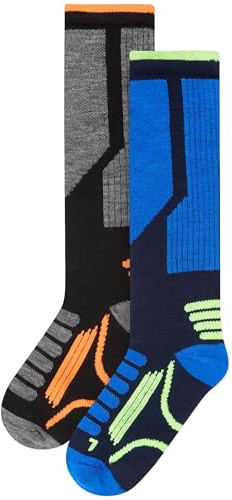 NEXT Niños Pack de 2 pares de calcetines de esquí Negro 31-36