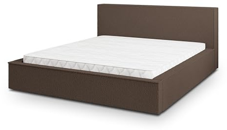 Masseno Polsterbett CELORA Q 200x200 cm, Doppelbett, Bettkasten, Stauraum, Lattenrost Und Kopfteil - Braun, Quelle 25