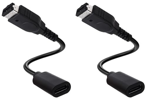 YARCHONN USB C to GBA SP Charger Adapter Short Type C Charging Cable - 2pcs | USB Type C Female to GBA SP Male, Compatible with Gameboy Advance SP Handheld Game Consoles -17cm / 6.7inch