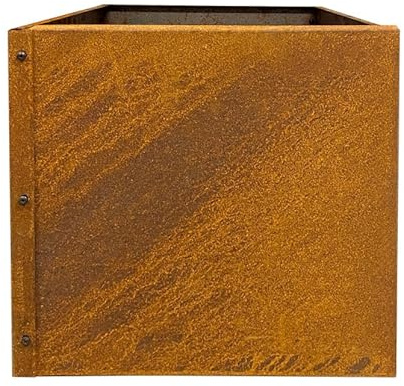 Devonia Fioriere da esterno 40 x 40 x 40 cm | Fioriera da giardino quadrata in acciaio corten con base | Vaso per piante da esterno in confezione piatta | Acciaio antiruggine | Nessuna vernice o