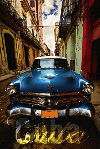 Schatzmix Blechschild Auto Cuba blaues Auto Havana Metallschild Wanddeko 20x30 tin sign