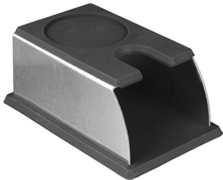 scarlet espresso | Tamperstation »Professionale« aus Edelstahl mit Tampermatte aus lebensmittelechtem Silikon zur Ablage des Tamper nach dem Tamping (Schwarz)