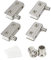 TamBee Glastür-Scharnier, klein, Duschtür, Schwenkscharnier, Edelstahl, rostbeständig, für Schwingtüren, Medizinschrank, Befestigung von Schranktüren (für 4–6 mm dickes Glas) (2 Paar)